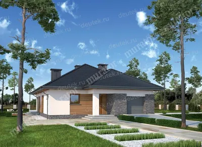 Проект дома с баней под одной крышей с гаражом и террасой проект №34 -  АРХИПРОЕКТ.РФ