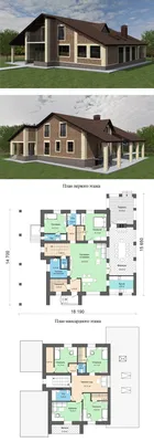 Проект одноэтажного дома с мансардой, террасой и верандой 04-58 🏠 |  СтройДизайн