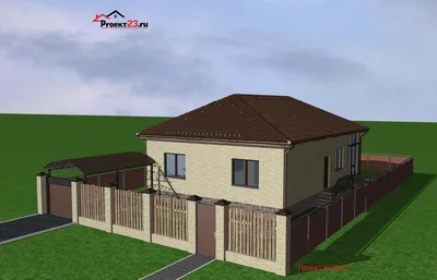 Проект двухэтажного компактного дома AS-2303 с навесом для машины и балконом