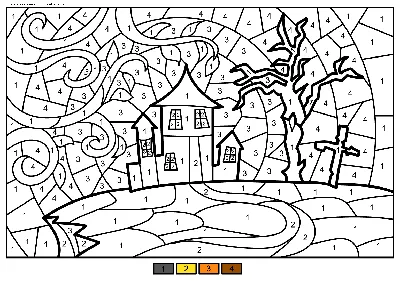 Раскраска Старый дом | Раскраски по номерам. Детские раскраски по номерам