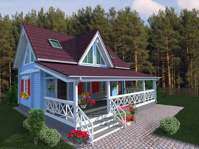 Дом с верандой и террасой под одной крышей (73 фото) - красивые картинки и  HD фото
