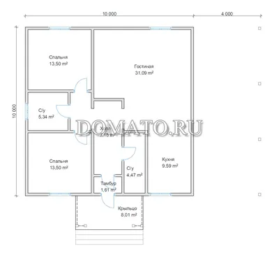 Проект одноэтажного дома с террасой 05-33 🏠 | СтройДизайн