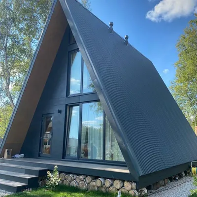 A-frame дом-шалаш 6 на 6 под ключ в Минске| Строительство треугольного дома  6x6 в Беларуси