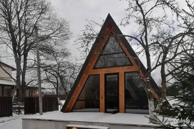 Мини дом шалаш. Обзор дома A-Frame. Треугольный дом. Загородный дом.  Современный дом - YouTube