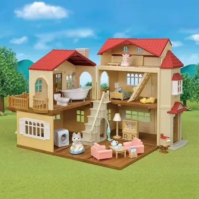 Игровой набор Sylvanian Families \"Дом\" (с мебелью и животными, 2 кролика) в  коробке | AliExpress