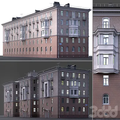 17-этажный 14-подъездный жилой дом - \"сталинка\". Фрагмент Stock Photo |  Adobe Stock