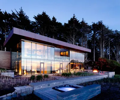 Стеклянный дом у океана в США 2 - Блог \"Частная архитектура\"