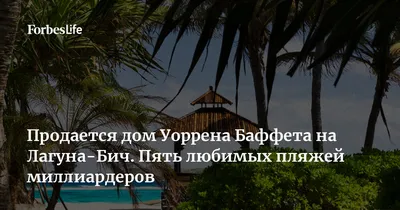 Продается дом Уоррена Баффета на Лагуна-Бич. Пять любимых пляжей  миллиардеров | Forbes Life