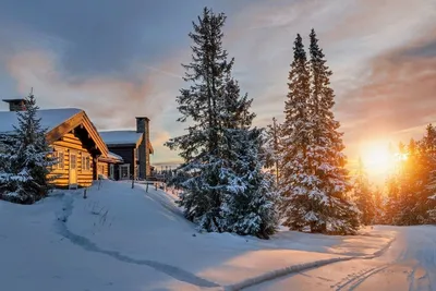Дом в деревне зимой (85 фото) - 85 фото