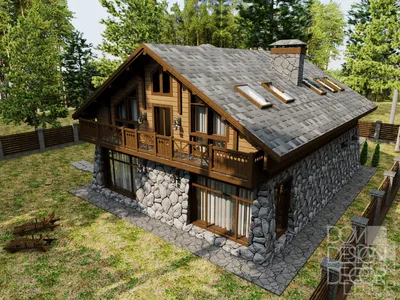 Проект двухэтажного каркасного дома «Сосновый бор» 13х10 м