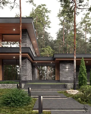 Вилла в сосновом лесу | Dream house exterior, House designs exterior, House  exterior