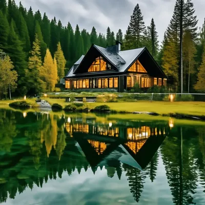 Дом в лесу у озера (93 фото) - 93 фото