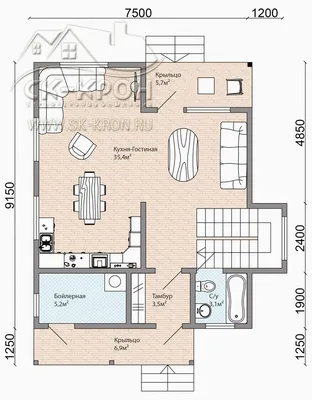 Проект одноэтажного дома, 150,94 м2 | Проекты домов и коттеджей