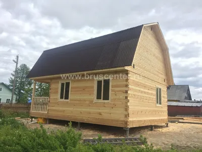 Проект деревянного дома из бруса 150х150 или 150х100 Д27 8x9м «Сады» с  тамбуром. Строительство в СПб.
