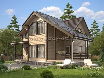 Проект дома из бруса с террасой 5 на 4 под ключ, цена от 394 793 руб., фото  проекта