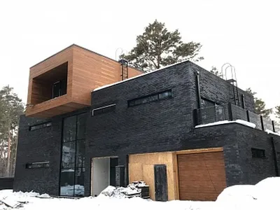 Очень голландский модернист с фасадом из чёрного кирпича с двориком и  бассейном - Блог \"Частная архитектура\"
