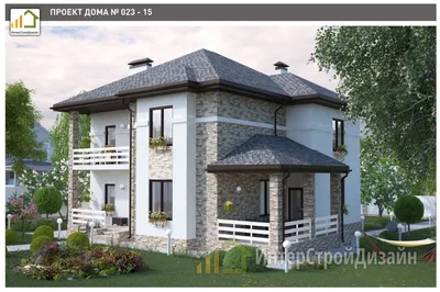 Двухэтажный дом из газобетонных блоков 200 м² – ИнтерСтройДизайн,  Екатеринбург