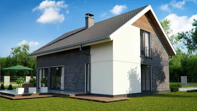 Оптима»- красивый дом для загородного отдыха: цены, планировка, фото.  Купить готовый проект 103B 3D