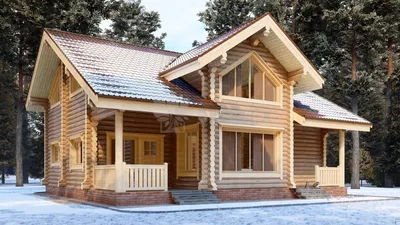 Деревянные двухэтажные дома из бревна