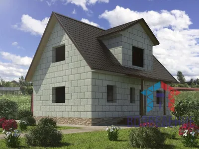 Проекты домов 40 м² из пеноблоков - Дома из газобетона на 40 кв м в  Казахстане