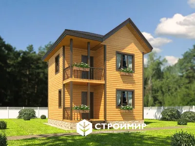Проект двухэтажного дома из бруса 5,5х6 с террасой – От производителя