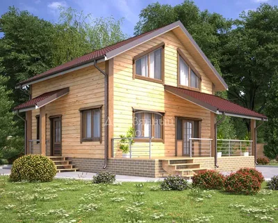 Дом из профилированного бруса, размер 10,5х10 м - проект 26, цены,  планировки