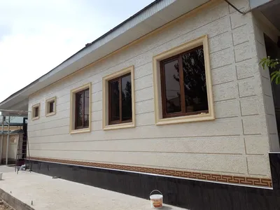 Каменный дом фасад из травертина с монтажом и установкой - Каменотес Алматы