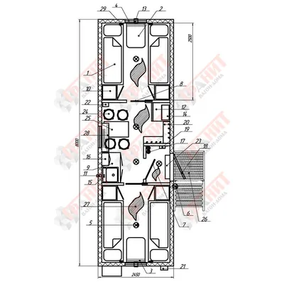 Вагон-дом на 8 человек 6000х2500 мм купить, цена в России |  МеталлЭнергоХолдинг