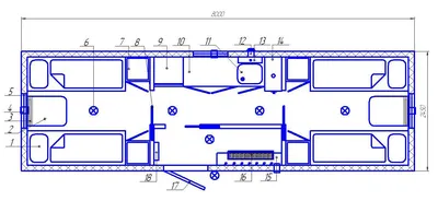 Вагон-дом жилой на 8 человек (Модель 3)