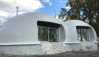 Проект гостевого дома AS-2311 необычной формы с внутренним двориком