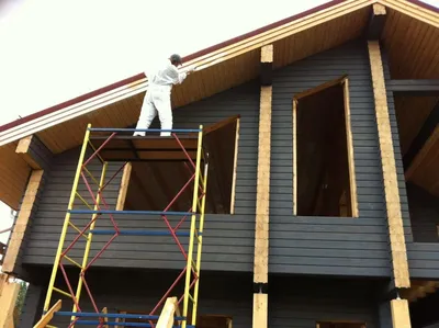 Покраска деревянного дома, как это должно быть ⋆ Строительная компания  Русстрой