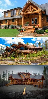 Modern Log Home by Pioneer Log Homes of British Columbia, Canada |  Деревянные дома, Бревенчатые дома, Деревенский дом дизайн