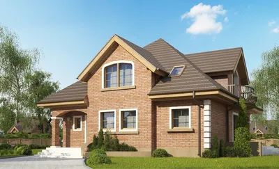 светлый кирпичный дом с коричневой крышей | Домашняя мода, Дом, Коричневые  крыши