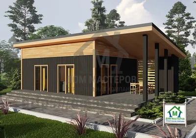 Проект одноэтажного дома с односкатной крышей: 2 спальни + терраса (70 кв  м) | Arplans.ru - проекты домов | Дзен