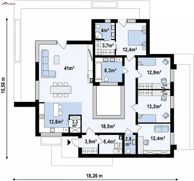 Дом с внутренним двором проект \"Florida\" | homify