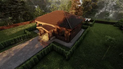 Проект каркасного дома 6х6 Бавария с крыльцом и мансардой: фото проекта и  цены.