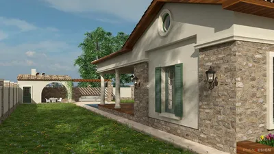 Проект красивого одноэтажного каркасного дома в итальянском стиле до 150 кв  м с фото