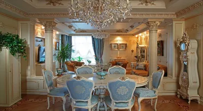 Дизайн дома в стиле барокко площадью 1700 кв. м. на Рублево-Успенском шоссе  — Roomble.com