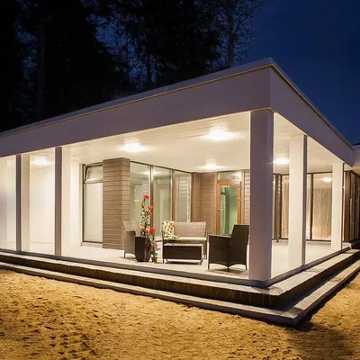 Самый удобный одноэтажный дом в стиле минимализм 127 м2. Обзор дома с  террасой и панорамными окнами | Архион – строительство и проектирование  домов | Дзен