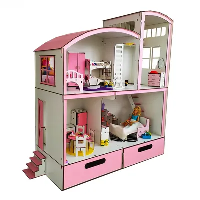 Домик для барби. Двухэтажный с куклами / House for Barbie. Two-storey with  dolls - YouTube