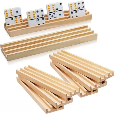 Wood Domino Racks, Set of 4 Trays for Mexican Train and other Dominoes  Games, for Families and Kids Ages 8 and up - Walmart.com