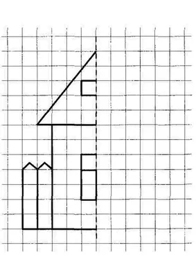 Зеркальный рисунок по клеточкам для дошкольников - 84 фото