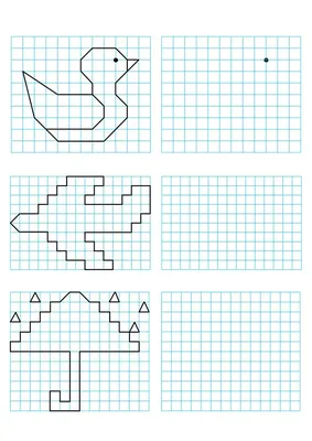 Рисование по клеточкам | Визуальные сенсорные развлечения, Карточка с  заданием, Для детей