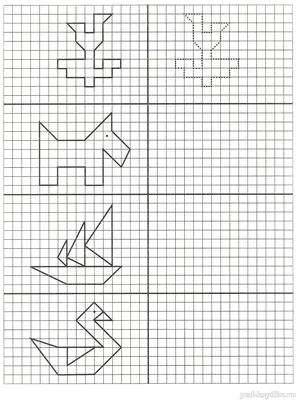 Дорисуй рисунок по клеточкам для дошкольников (47 фото) » рисунки для  срисовки на Газ-квас.ком