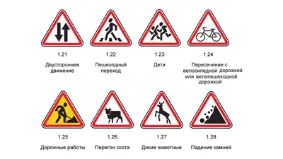 Дорожные знаки: группы дорожных знаков с пояснениями и картинками