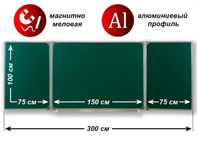 Доска 90x120см двухсторонний маркер и мелом - Globustm.com