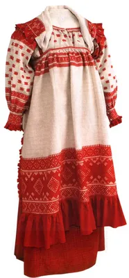 Русский народный костюм с рисунком \"Гжель\". В состав костюма входит:  сарафан, блузка, передник, кокошник. Цвет синий.