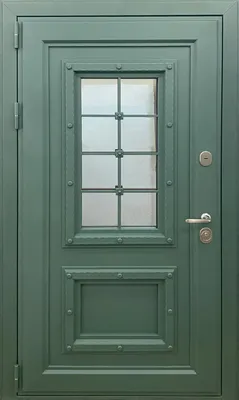 Серая дверь входная со стеклом и окном РД-2513 в частный дом купить с  доставкой и установкой от компании Реальные Двери по цене от 23500 рублей в  Москве