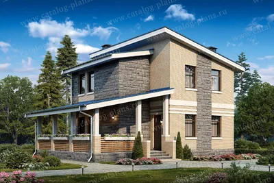 DT0338 - готовый проект двухэтажного дома 9 на 9 из кирпича до 200 кв