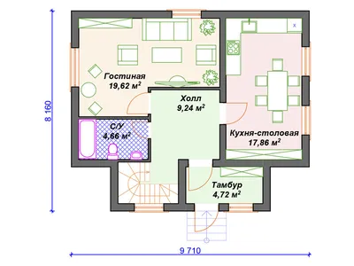 Проект дома 100-57 площадь 176.4 м2 из кирпича, керамических блоков,  двухэтажный с полноценным вторым этажом, с четырьмя спальнями : цена,  каталог, фото, планировки, строительство